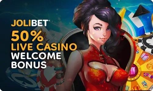 jolibet 50 percent live casino welcome bonus